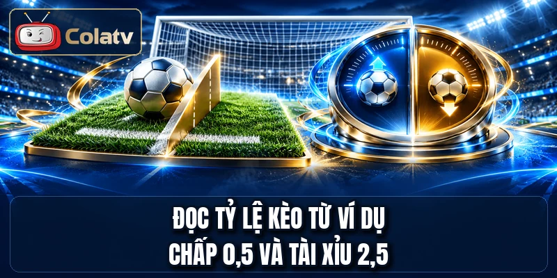 Đọc tỷ lệ kèo từ ví dụ chấp 0,5 và tài xỉu 2,5